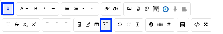 Moodle - Text Editor Toolbar - Show More - Embedded Questions Button